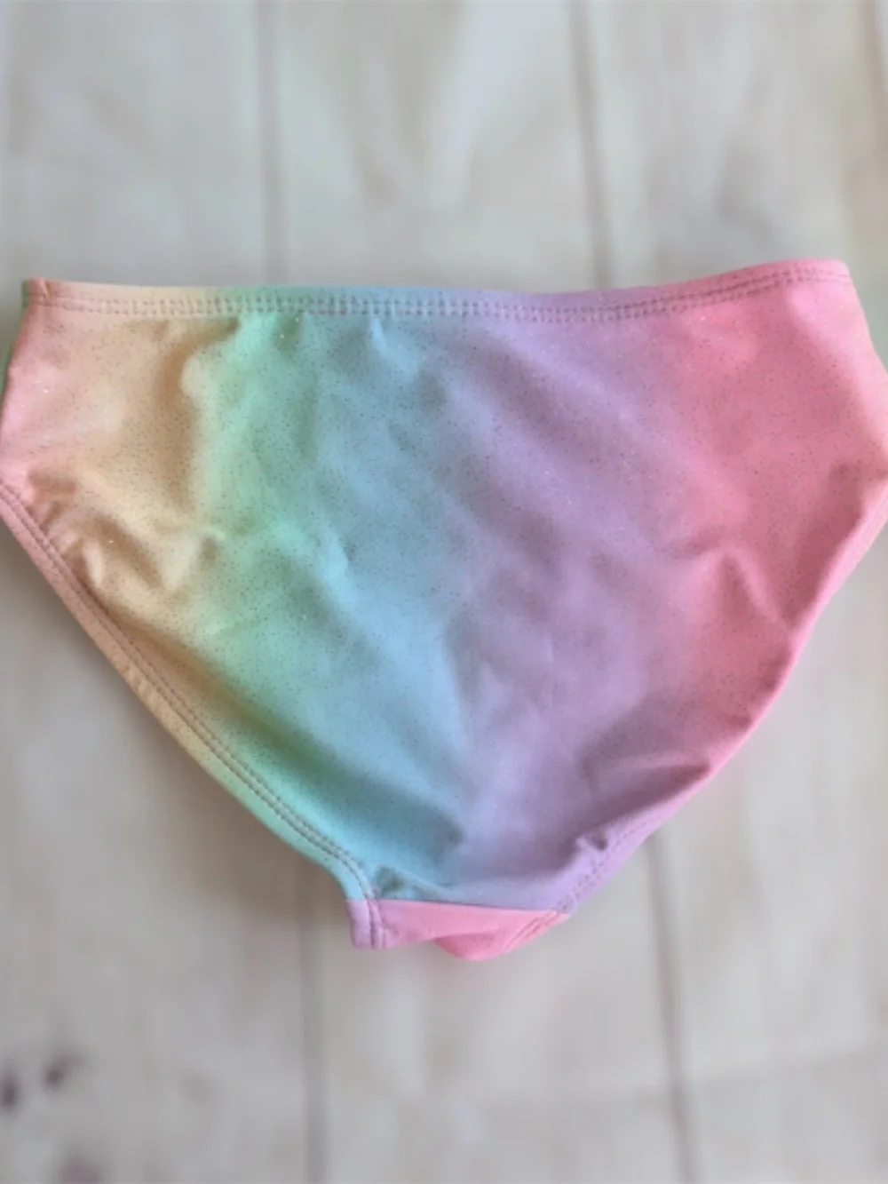 Kinnly girls Swim bikini bottoms rainbow pastel size 6X sparkle swimming beach